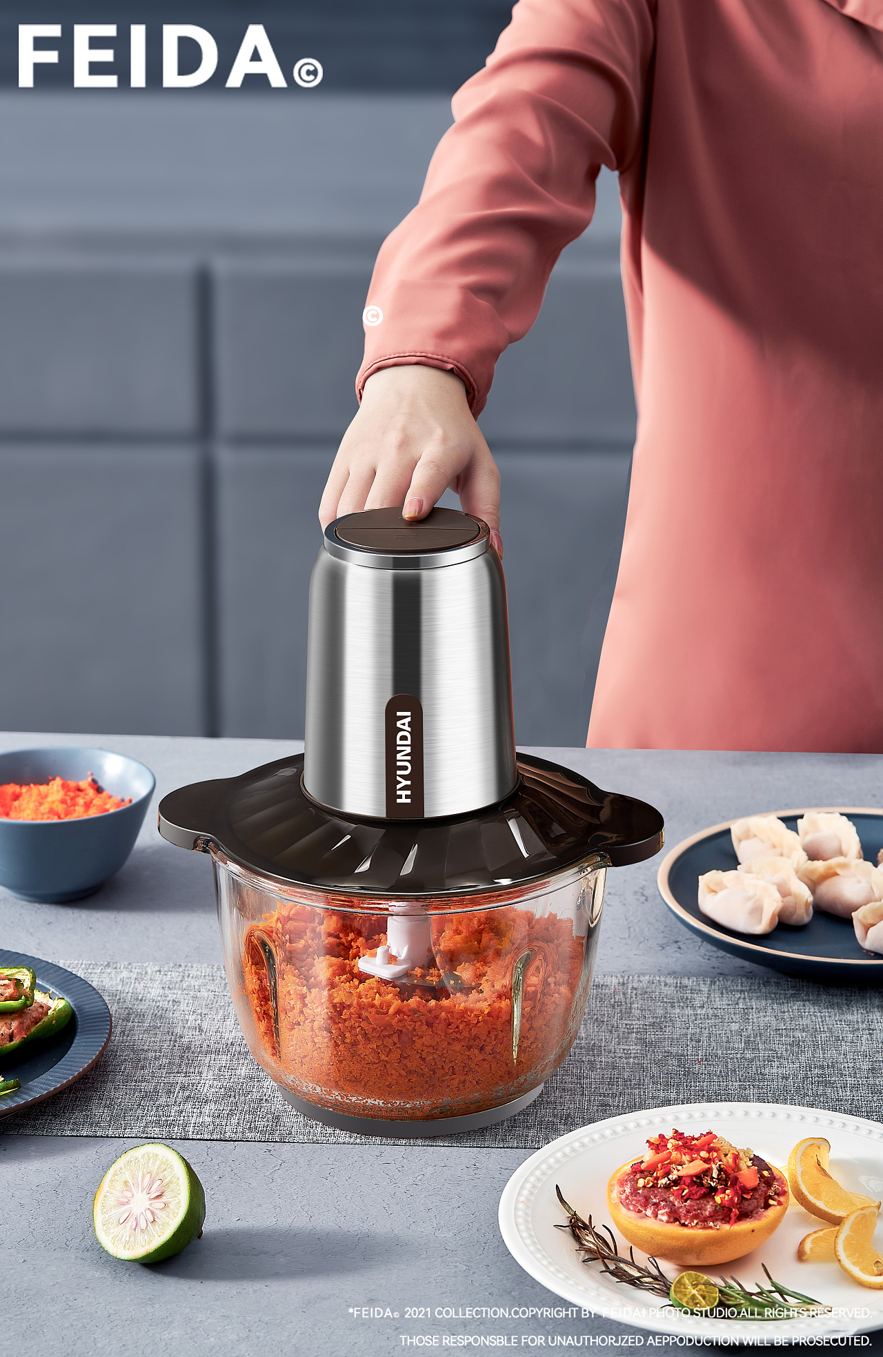 厨房电器摄影 | 韩国现代绞肉机