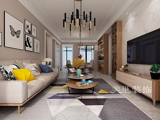 碧桂园翡翠湾100平方三室两厅现代简约案例装修效果图