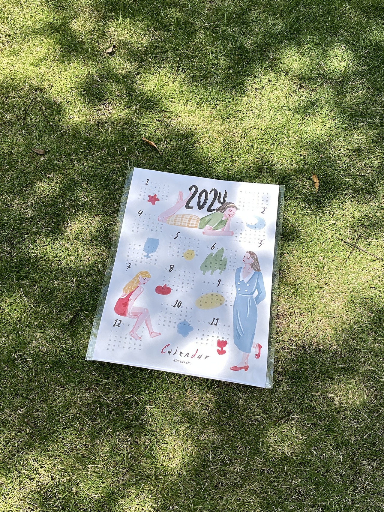 2024年原创插画挂历（图ZMzU3MjQ3MTY0） - 艺术插画 - 站酷设计师beccary原创素材 - 站酷ZCOOL