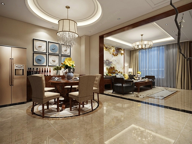 中国文化与现代艺术的完美结合丨国大御温泉别墅新中式装修设计