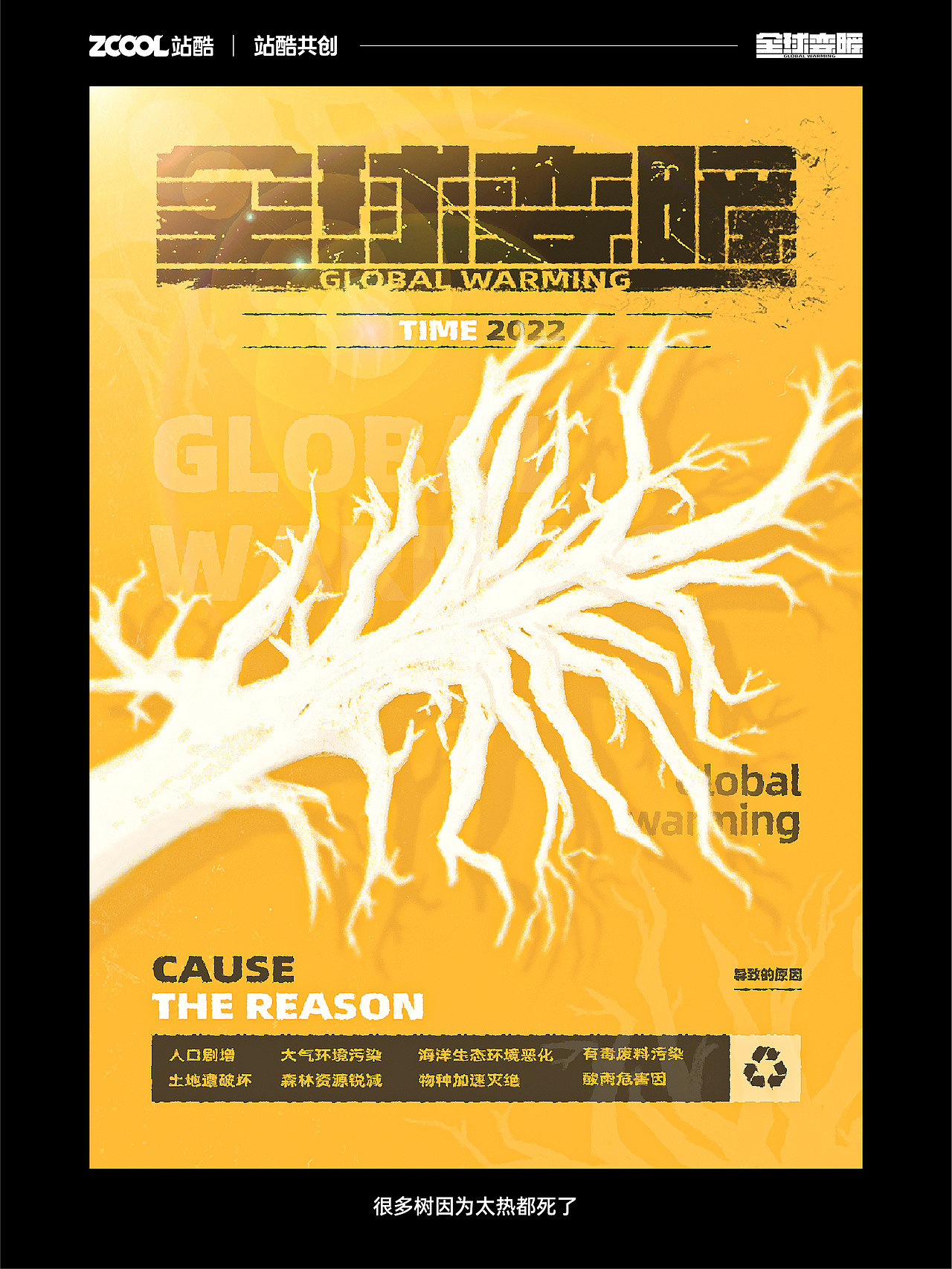 #环保面孔100# 《全球变暖》（图ZMzE0Mzk5MDgw） - 海报 - 站酷设计师俺叫小南原创素材 - 站酷ZCOOL