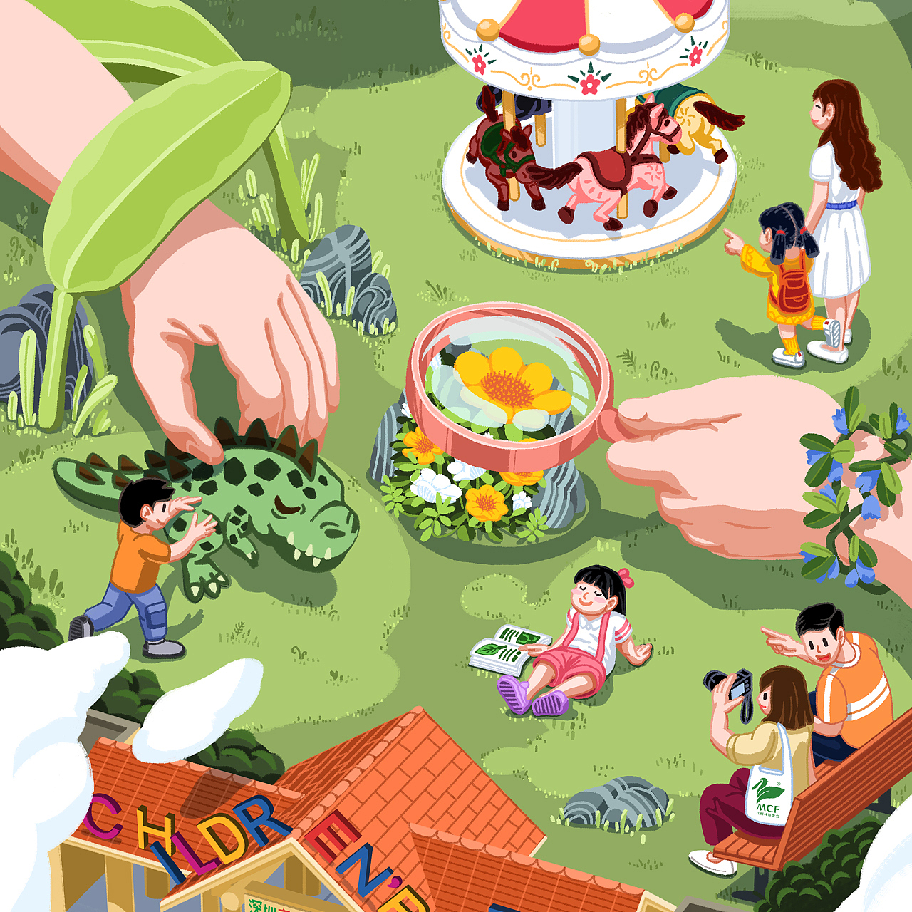 自然教育中心/自然学校/宣传插画