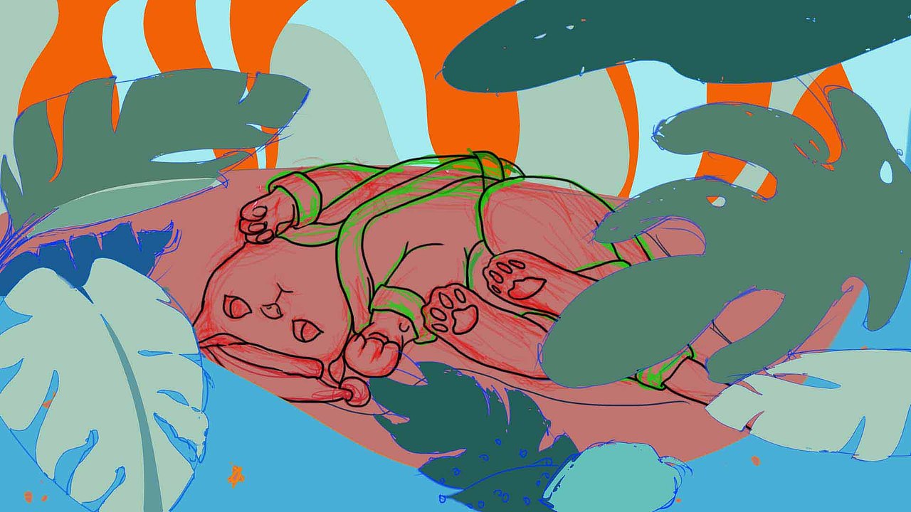 大色块填涂,方便后面选取上色
<br><br>