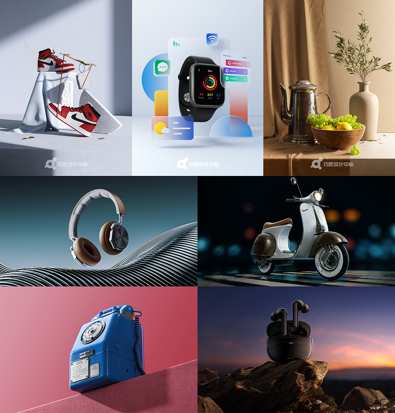 电商主kv三维渲染/3c/化妆品