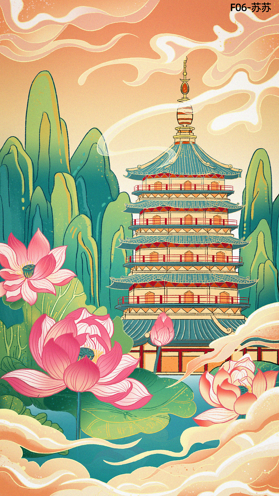 中国风线性插画练习（图ZMjM0Nzc3NDY0） - 创作习作 - 站酷设计师Csy_oba原创素材 - 站酷ZCOOL