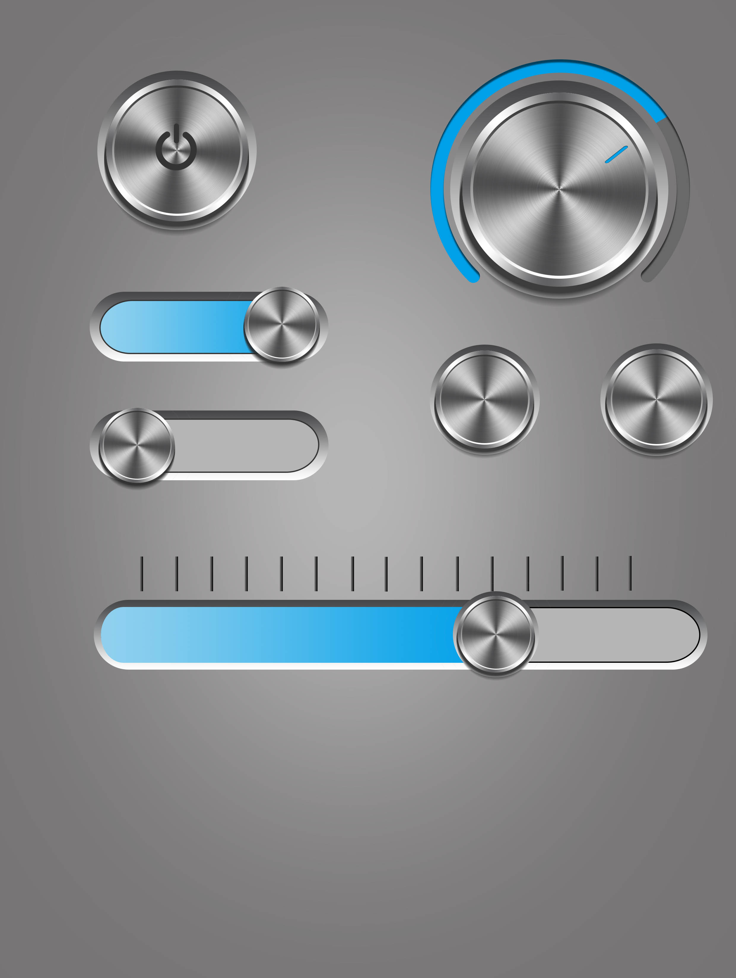 一组金属质感按钮