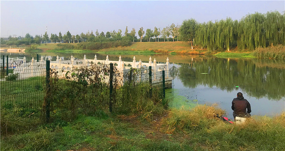 刘勇良手机纪实摄影闲来垂钓碧溪上