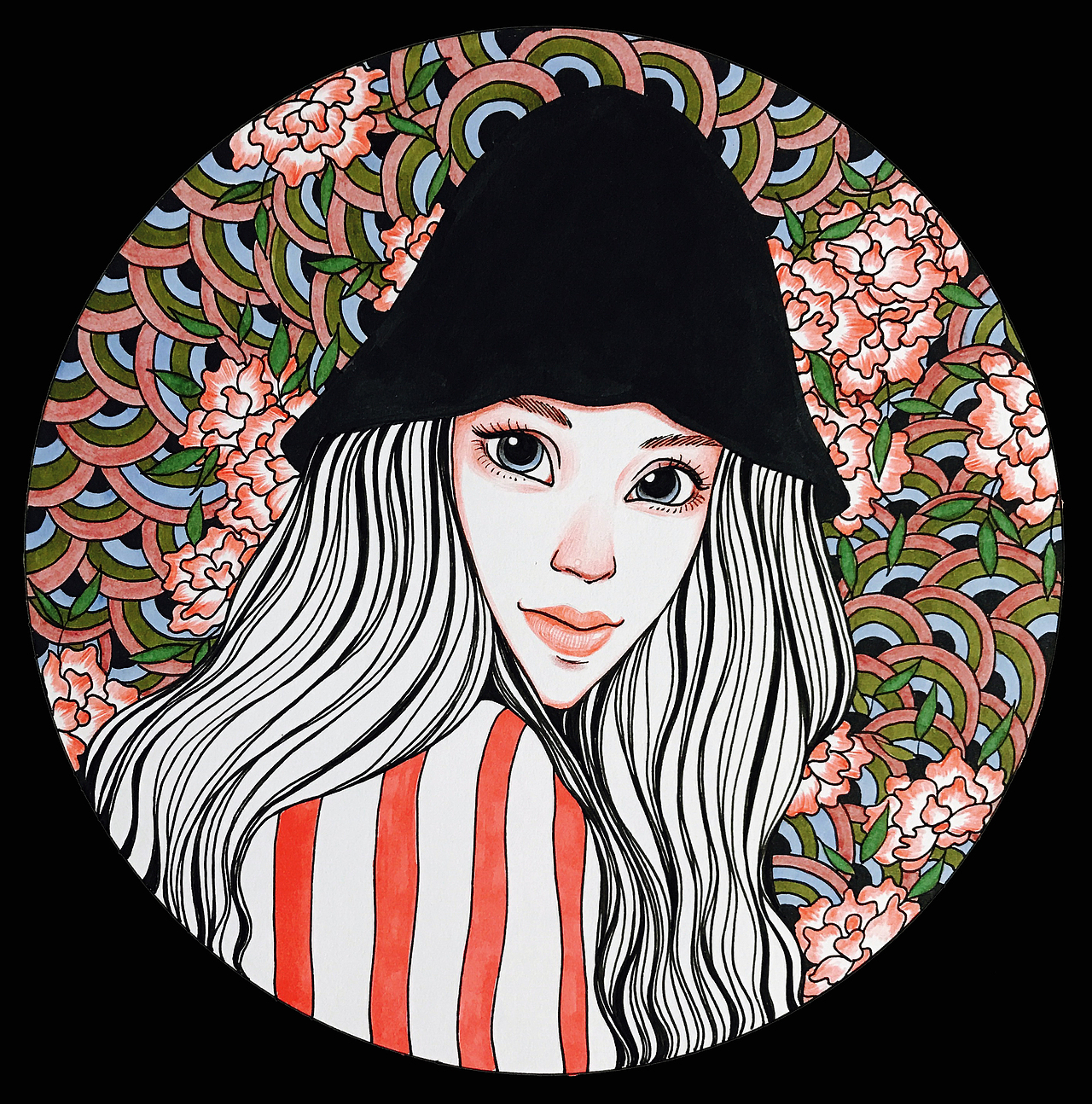 手绘人物头像|插画|艺术插画|qinkywoo_原创作品-站酷zcool