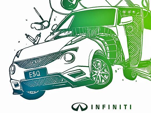INFINITI 英菲尼迪 ESQ 主题商业插画