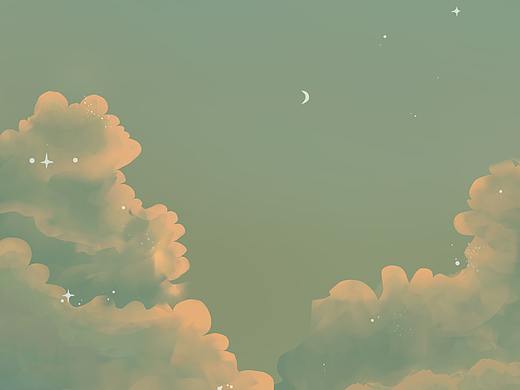 清晨的月