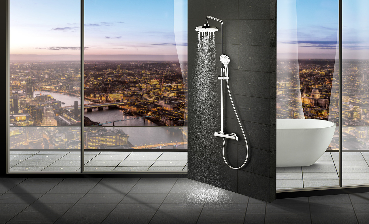 家装卫浴厨房面盆水龙头淋浴花洒场景P图/产品修图/排版