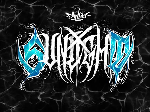 sunlight暗黑花体字海报手稿