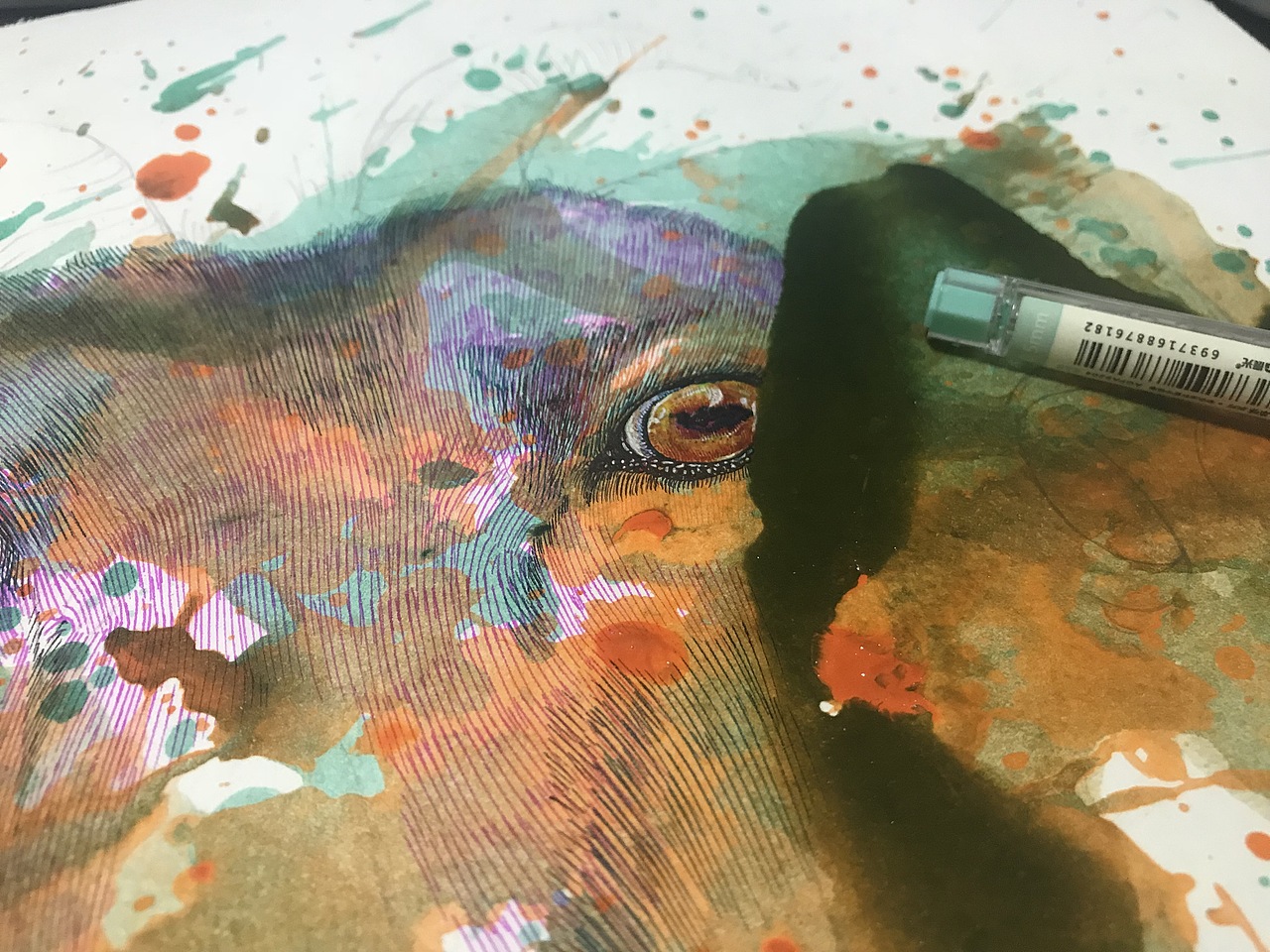 山海经异兽系列-土蝼（图ZMTg5MjU4MTE2） - 绘画 - 站酷设计师慧琼原创素材 - 站酷ZCOOL