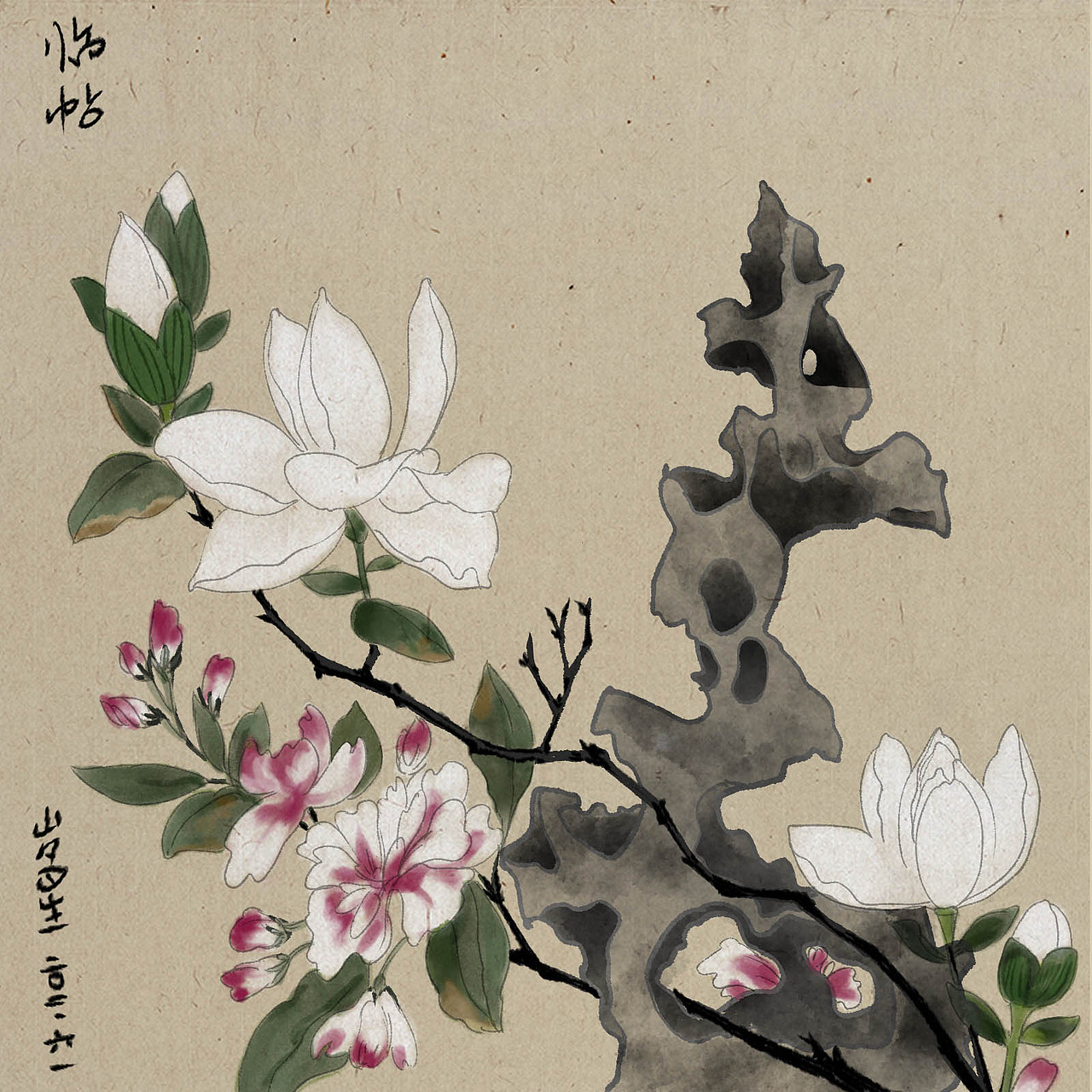 【国画】数绘临摹陈洪绶花鸟