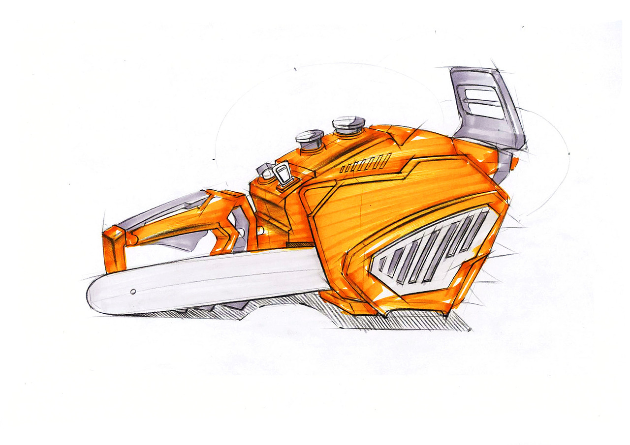 手绘电锯步骤图