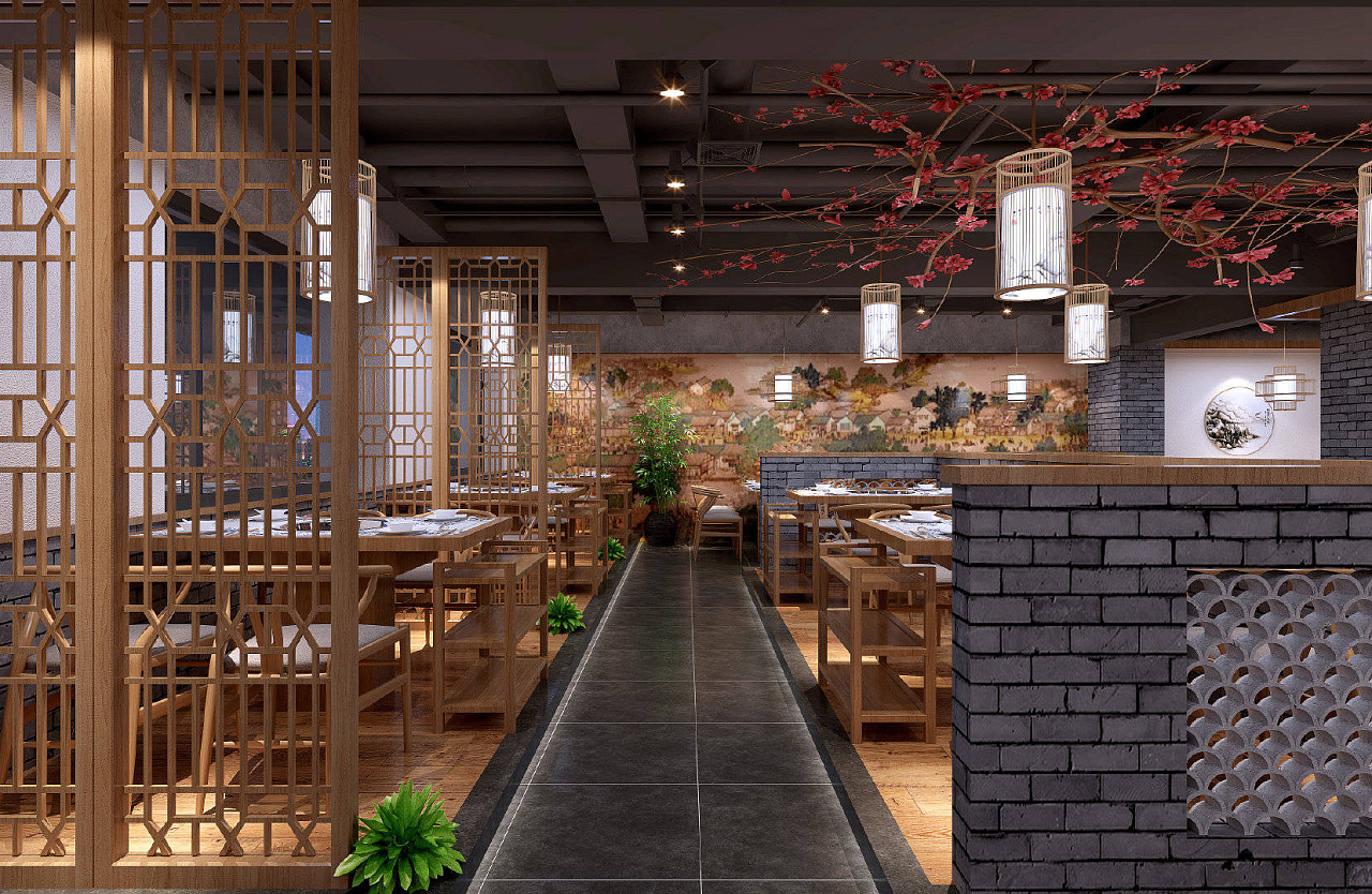 新中式风格火锅店设计|重庆火锅店设计|重庆餐厅设计|唯楷装饰|重庆