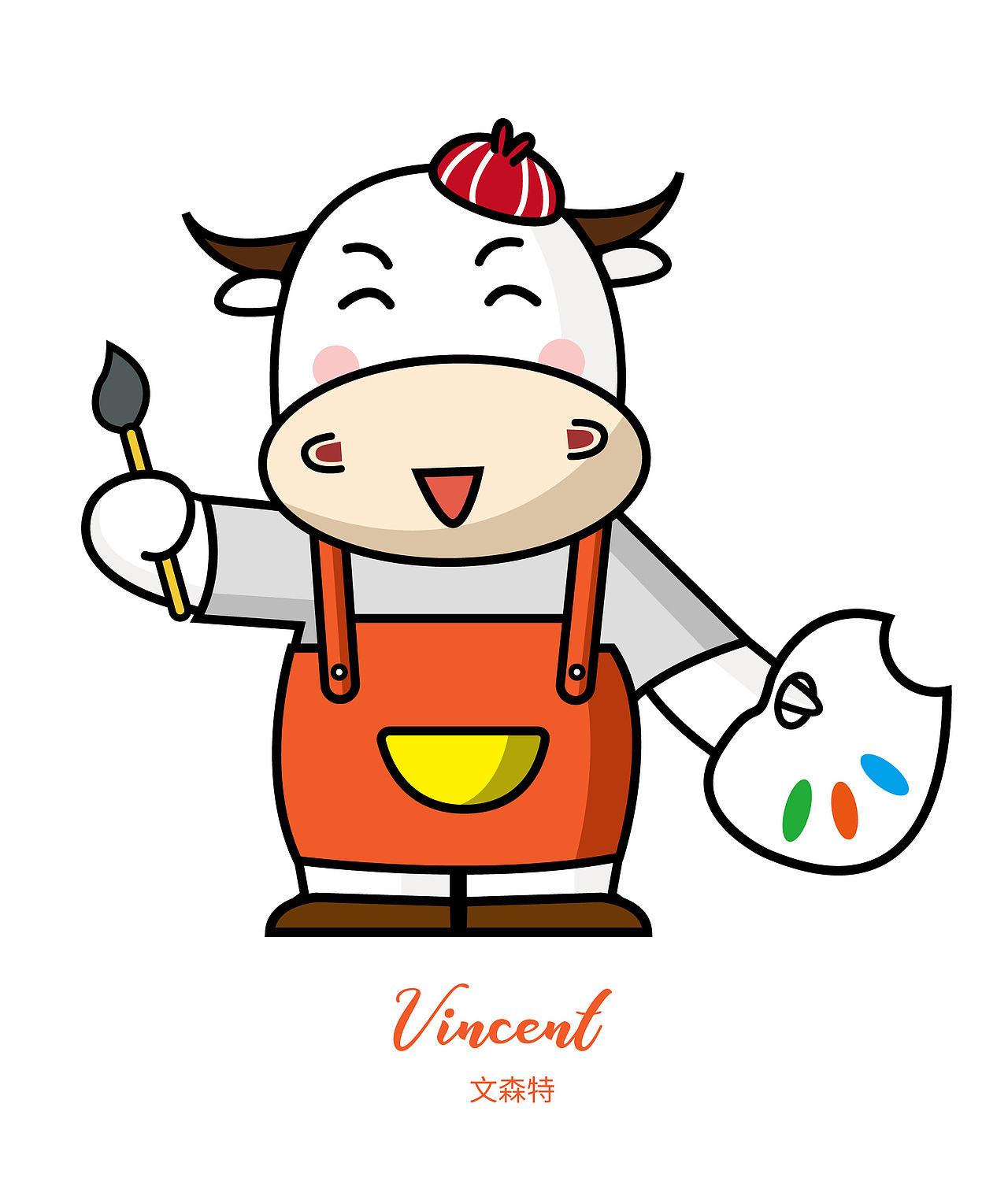 卡通牛设计 品牌ip 汽车车贴 吉祥物形象