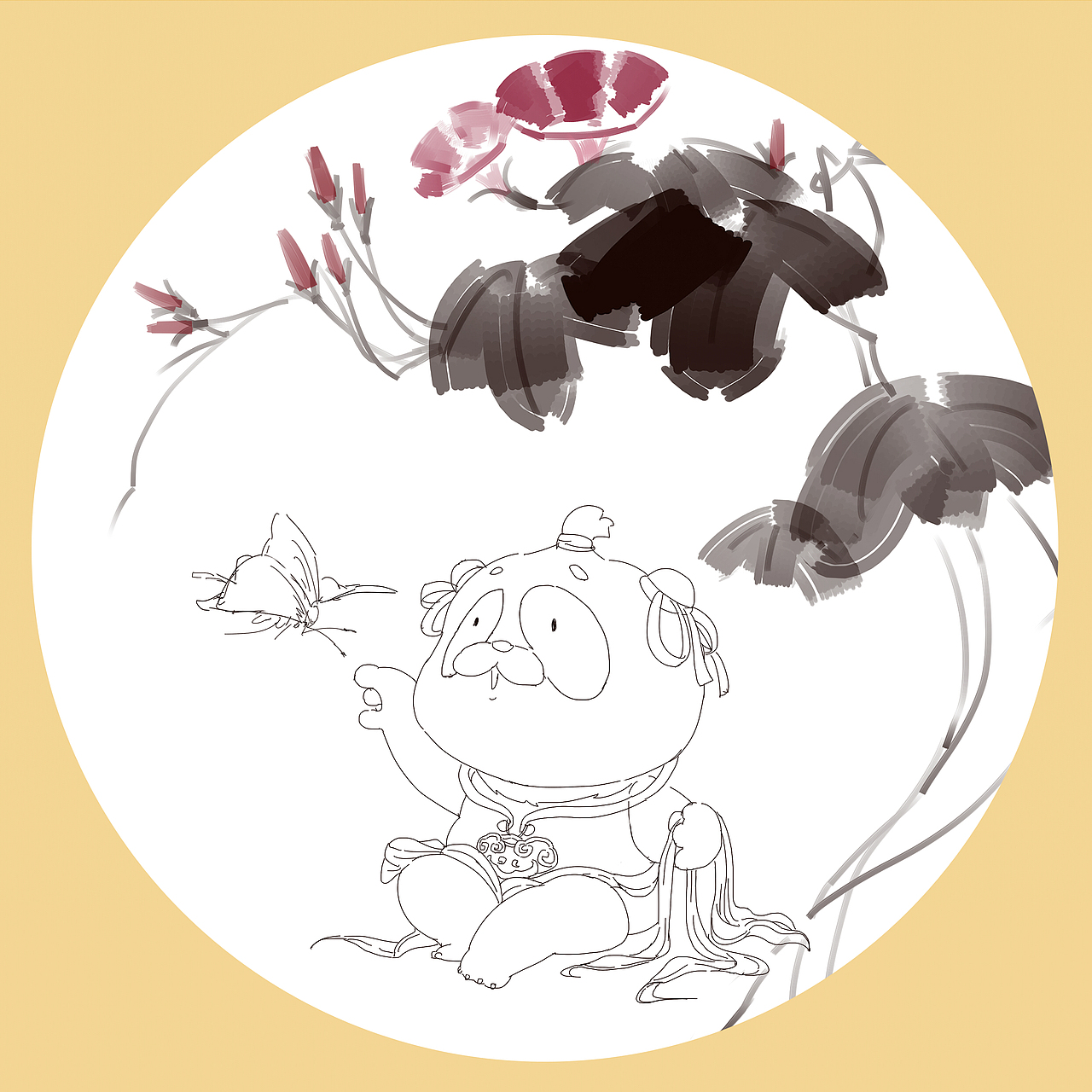 2018毕设|熊猫系列国画设计作品