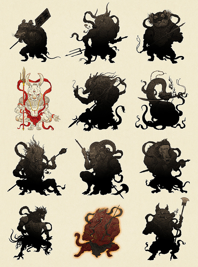 十二神兽原画设定,未来会成为系列gk手办