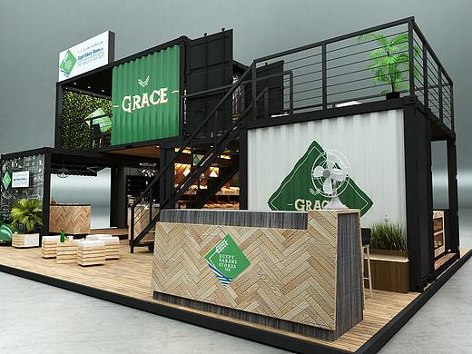 面包双层集装箱展会设计效果图