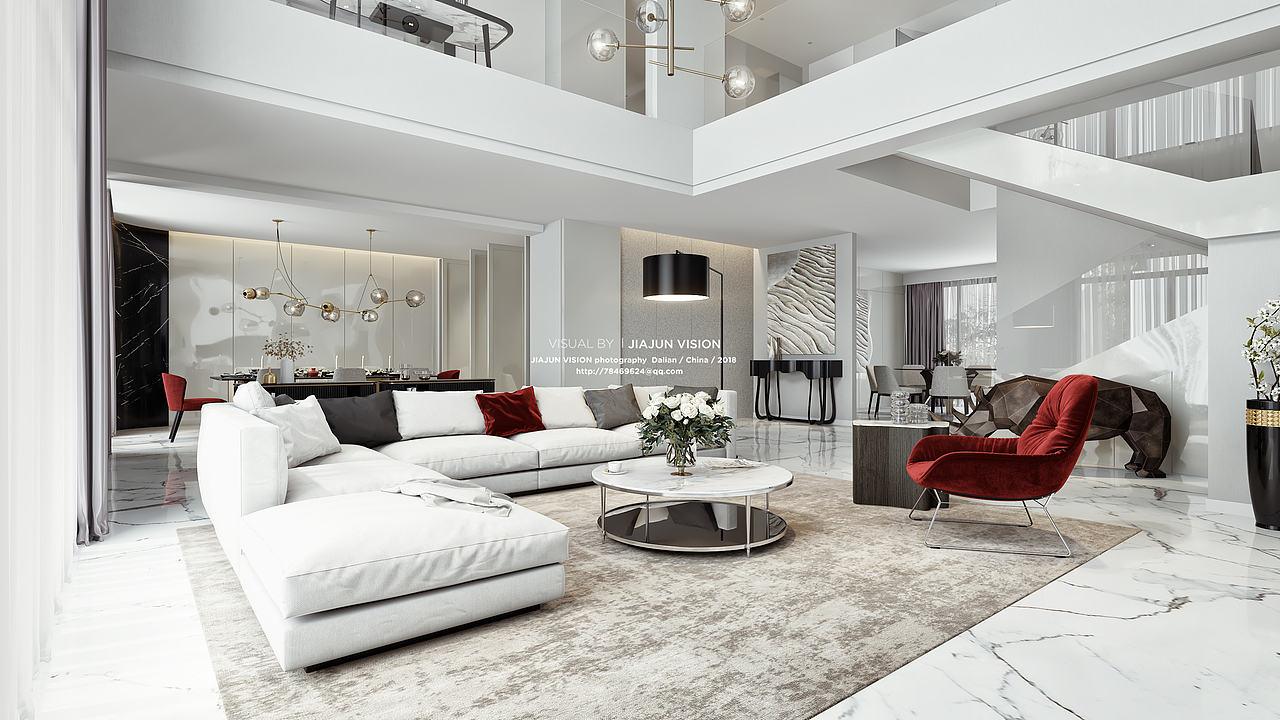 现代轻奢别墅效果图表现（图ZMTI5OTk4Mjc2） - 建筑/空间 - 站酷设计师蟹老板丶原创素材 - 站酷ZCOOL