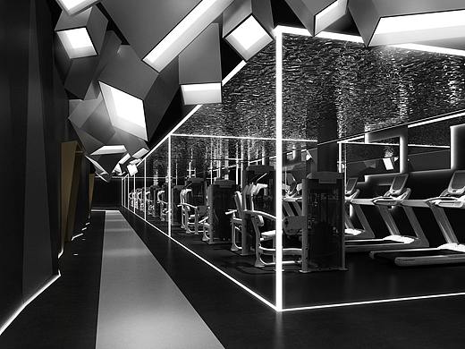 广西南宁|超现代几何美学时尚风健身房
