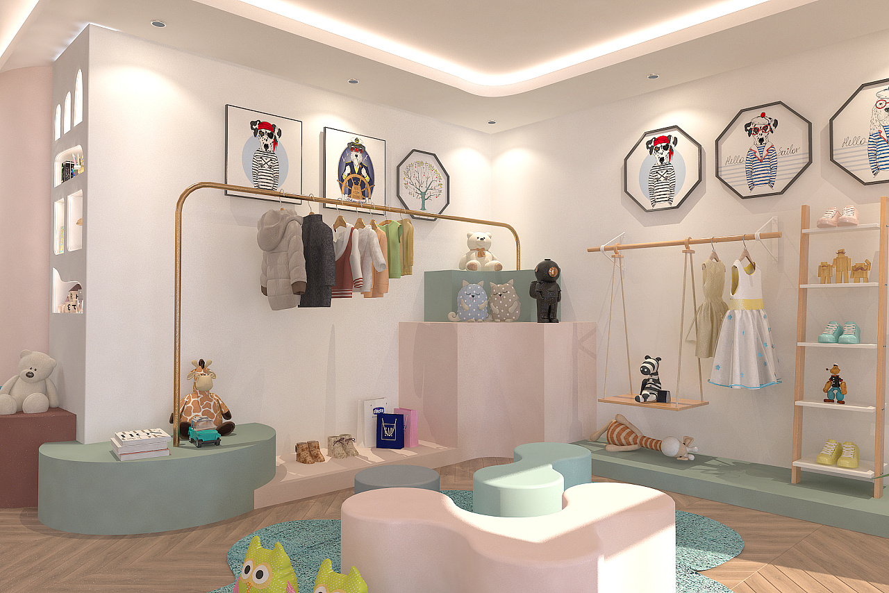 pu&su童装店|空间|室内设计|CCY设计 - 原创作品 - 站酷 (ZCOOL)