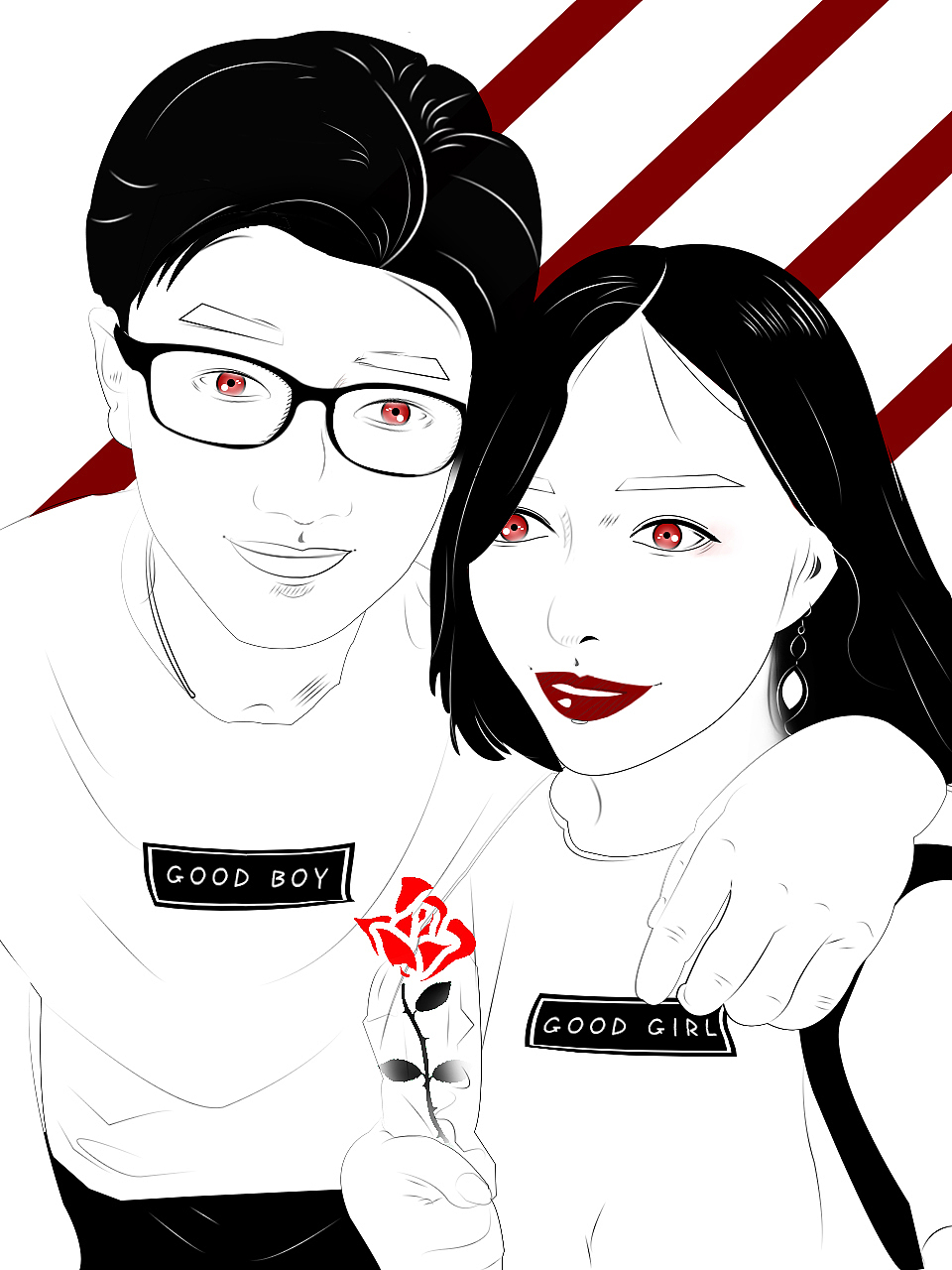 自画像+（图ZOTIzNzI0MzY=） - 艺术插画 - 站酷设计师猫吻原创素材 - 站酷ZCOOL