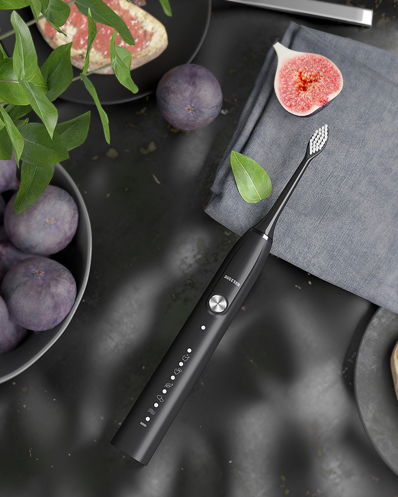 黑色电动牙刷渲染