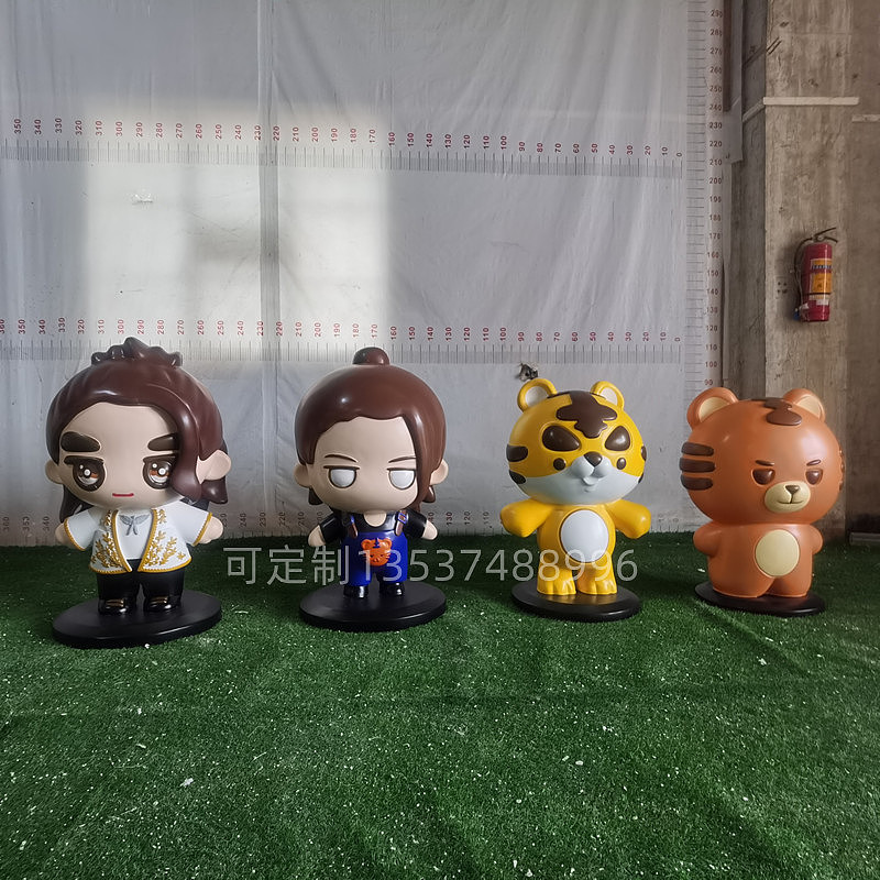 商场完美展示艺术美陈玻璃钢老虎卡通雕塑形象IP吉祥物