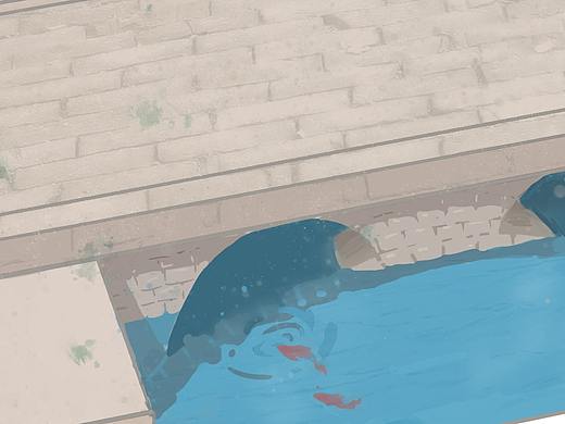 古风肌理感建筑插画上色