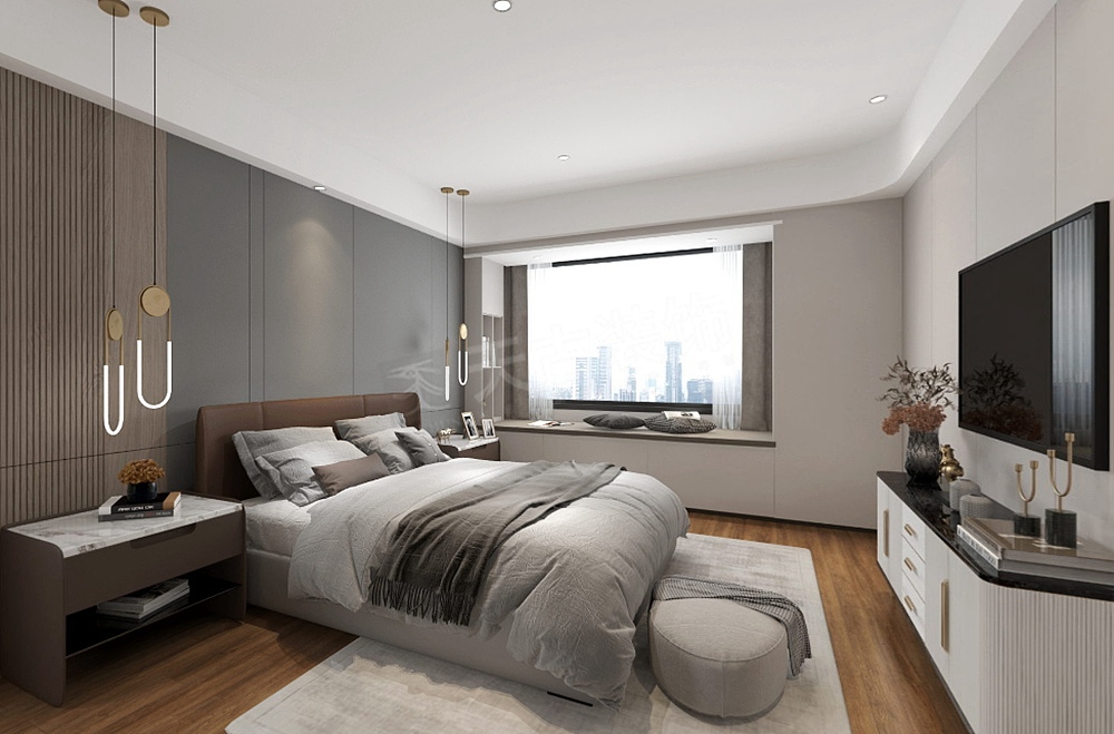 金辉长江铭著装修,现代风格大平层设计,天古装饰公司