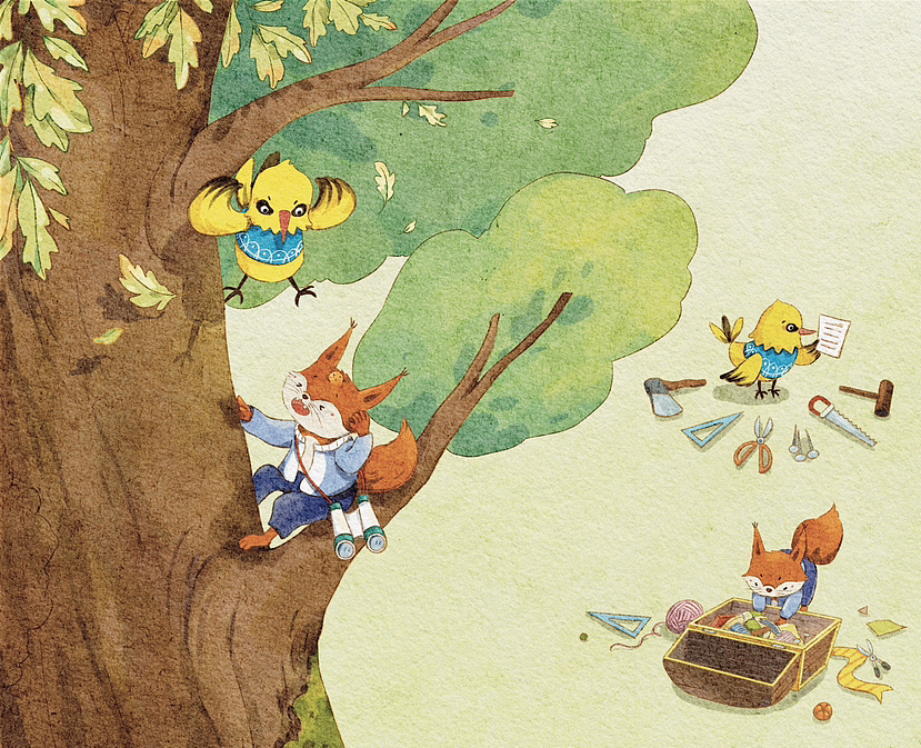《松鼠与黄鹂》（图ZMzM4NjY2MDQw） - 绘本 - 站酷设计师Cetus鱼鱼原创素材 - 站酷ZCOOL