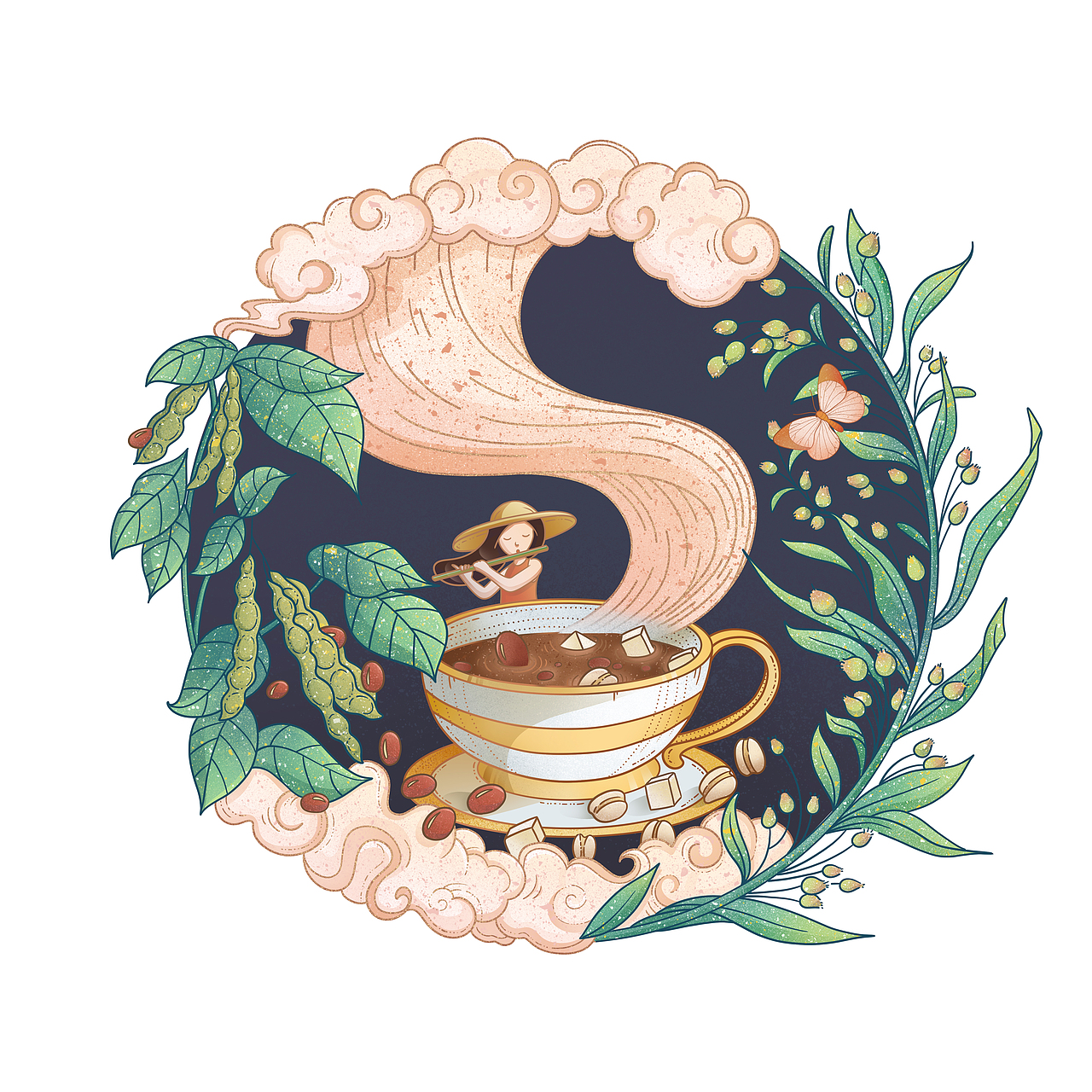“米油盐酱醋茶” 系列包装插画（图ZMjg1OTAzNDU2） - 商业插画 - 站酷设计师妍子喵工作室原创素材 - 站酷ZCOOL