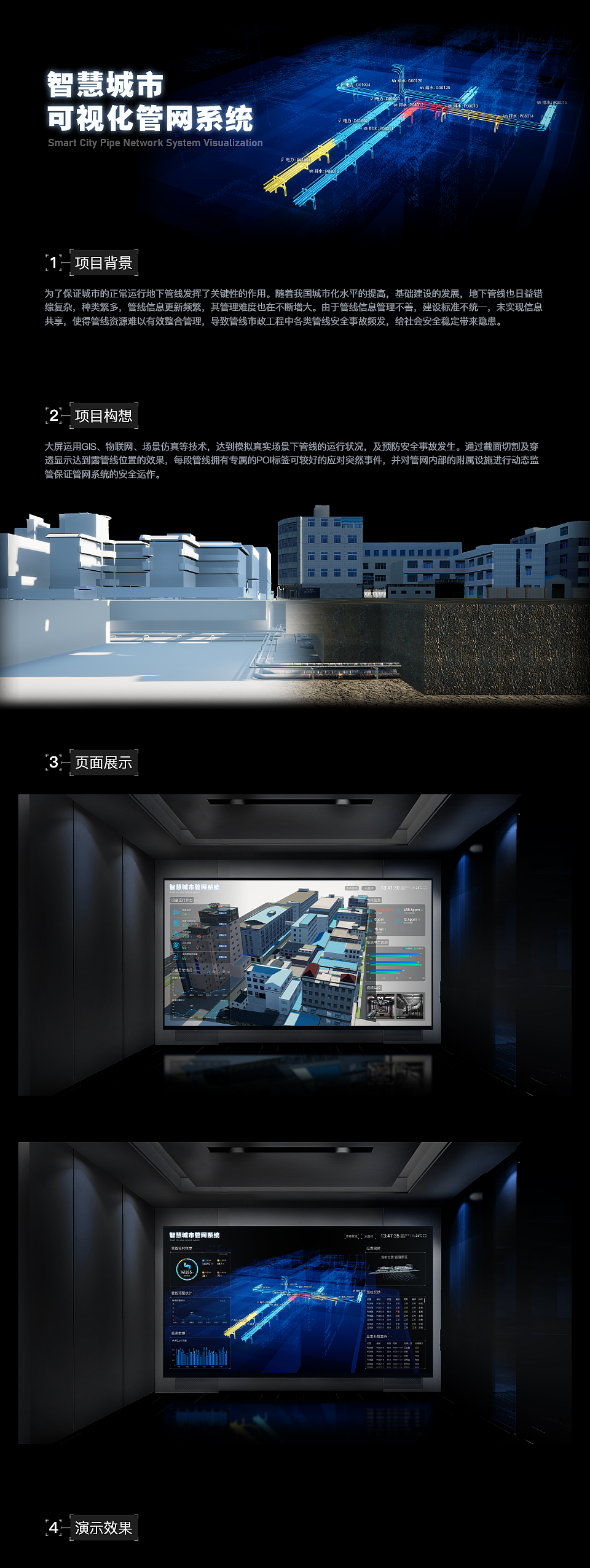 智慧城市 数据可视化管网系统