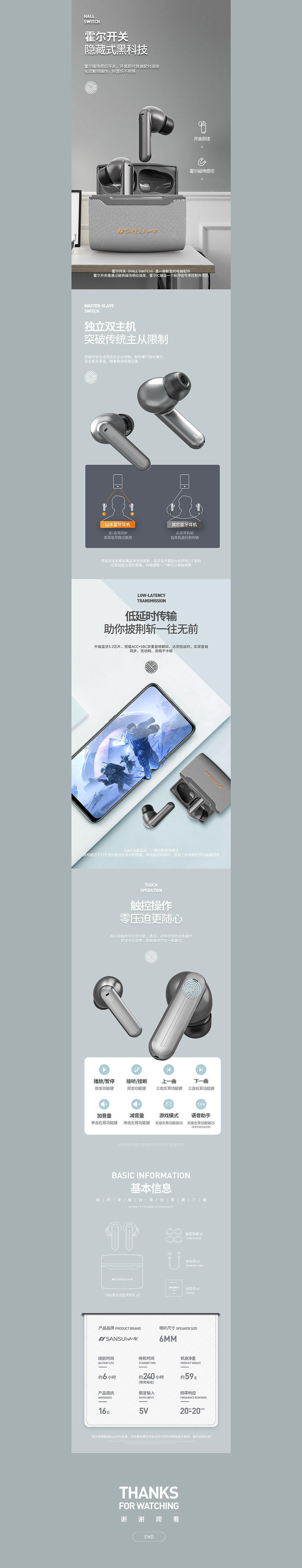 2021北欧布艺风无线蓝牙耳机详情页/游戏音乐双模式