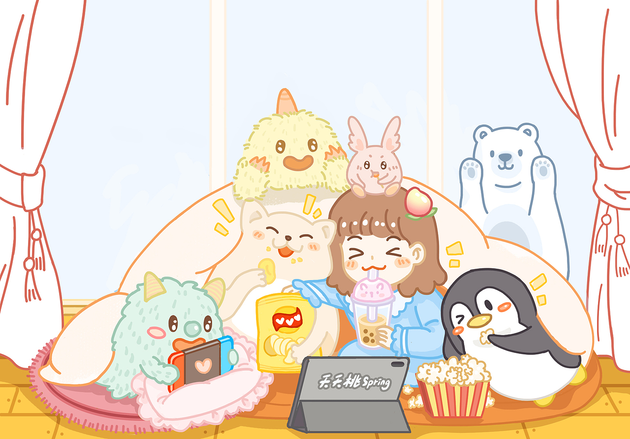 小寒❄️最冷的日子来啦（图ZMjM4NTI2NzA4） - 商业插画 - 站酷设计师夭夭桃Spring原创素材 - 站酷ZCOOL