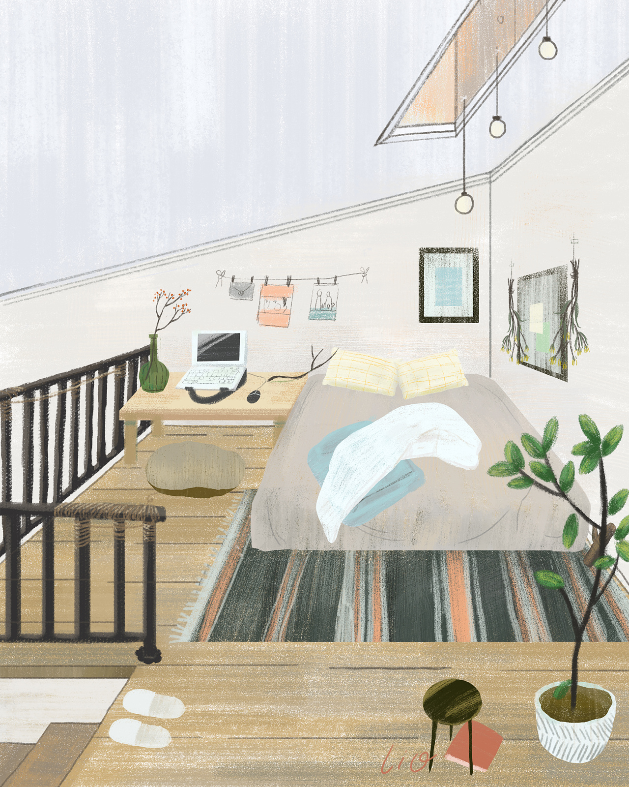 插画室内卧室|插画|创作习作|ALyssa的嘛 - 原创作品 - 站酷 (ZCOOL)