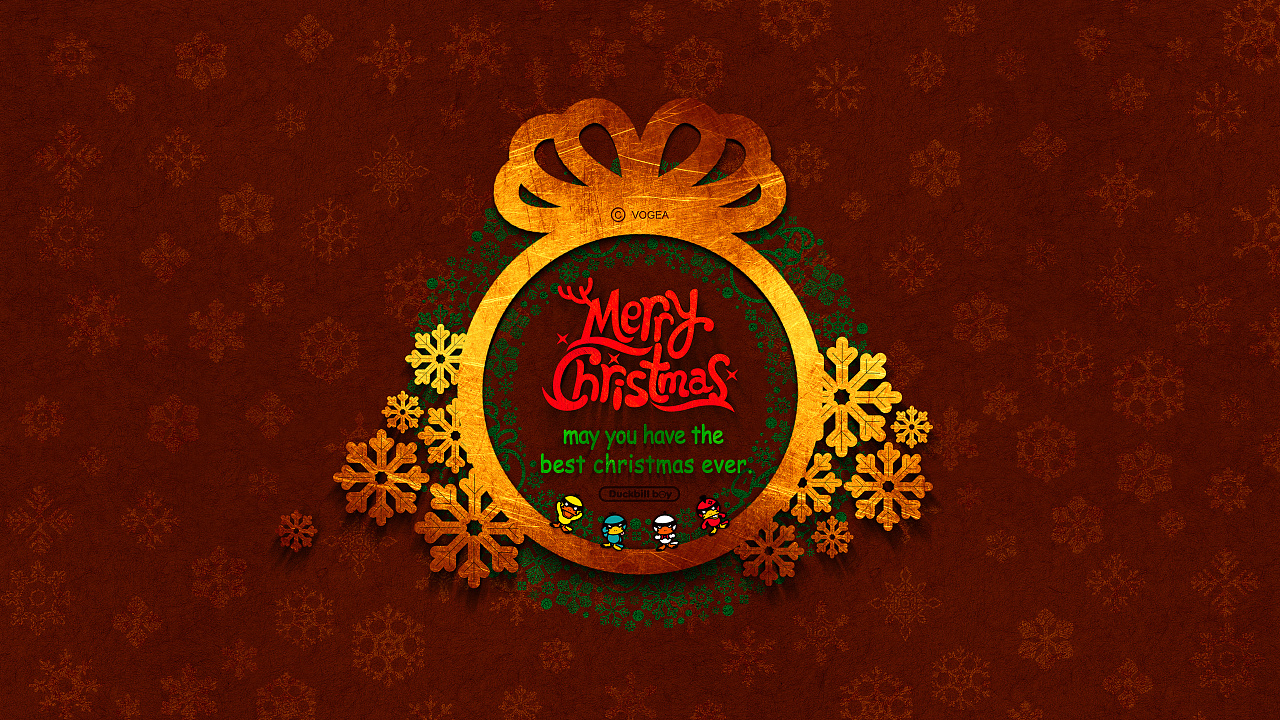 鸭嘴兽男孩圣诞系列高清电脑壁纸9张