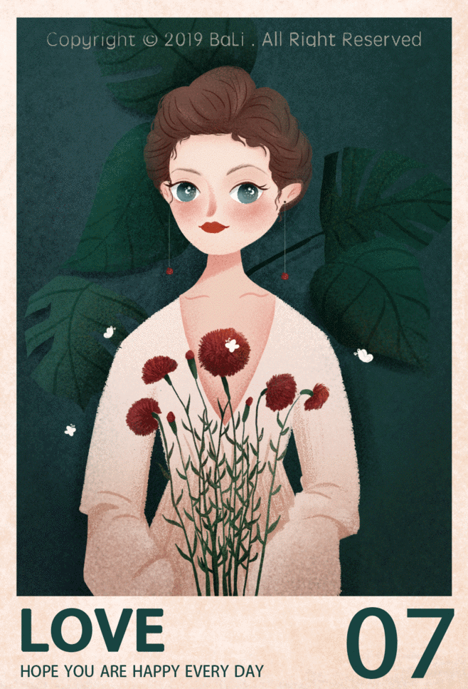 #花系小姐姐插画（图ZMTg2MDk2NTI4） - 商业插画 - 站酷设计师八厘原创素材 - 站酷ZCOOL