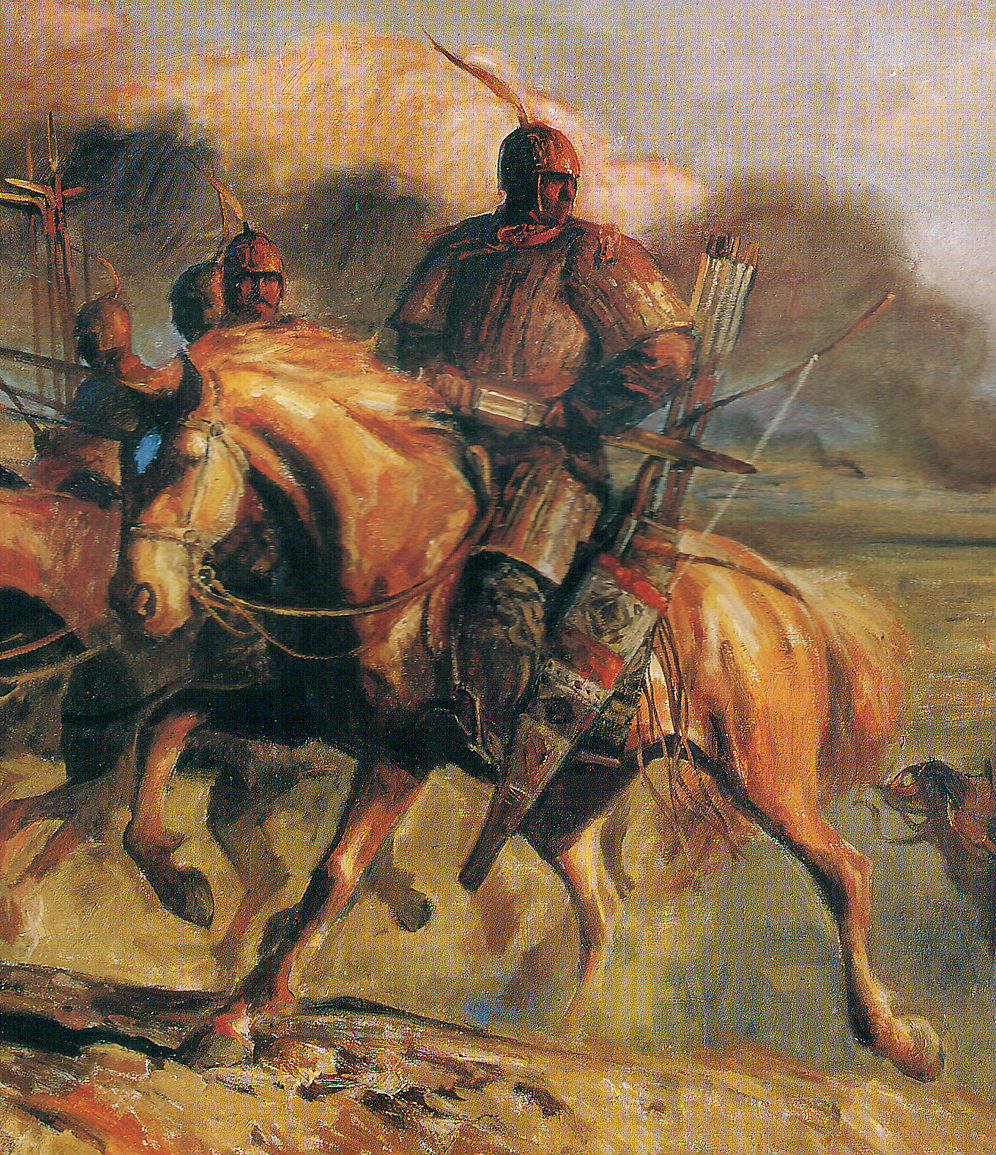 油画作品《霍去病收复河西》