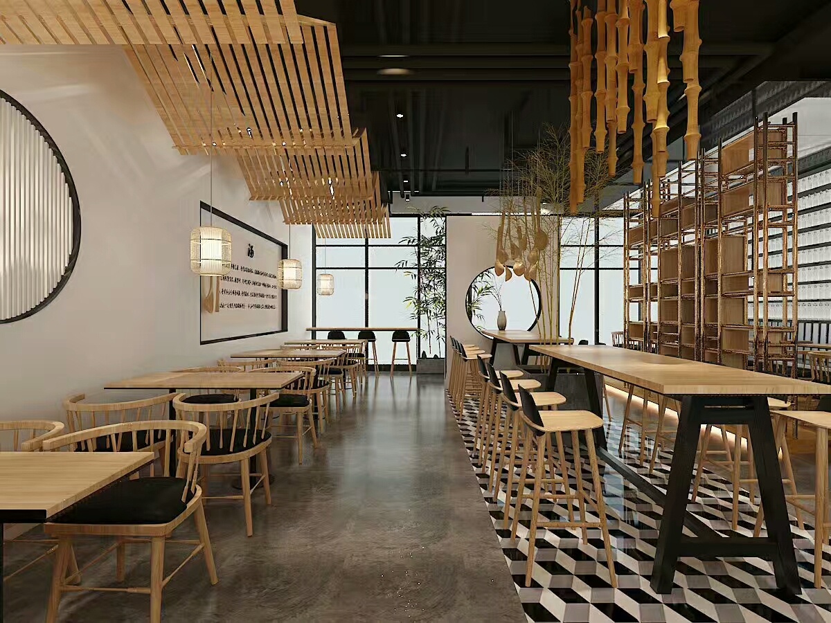 新中式餐饮空间 - 效果图交流区-建E室内设计网