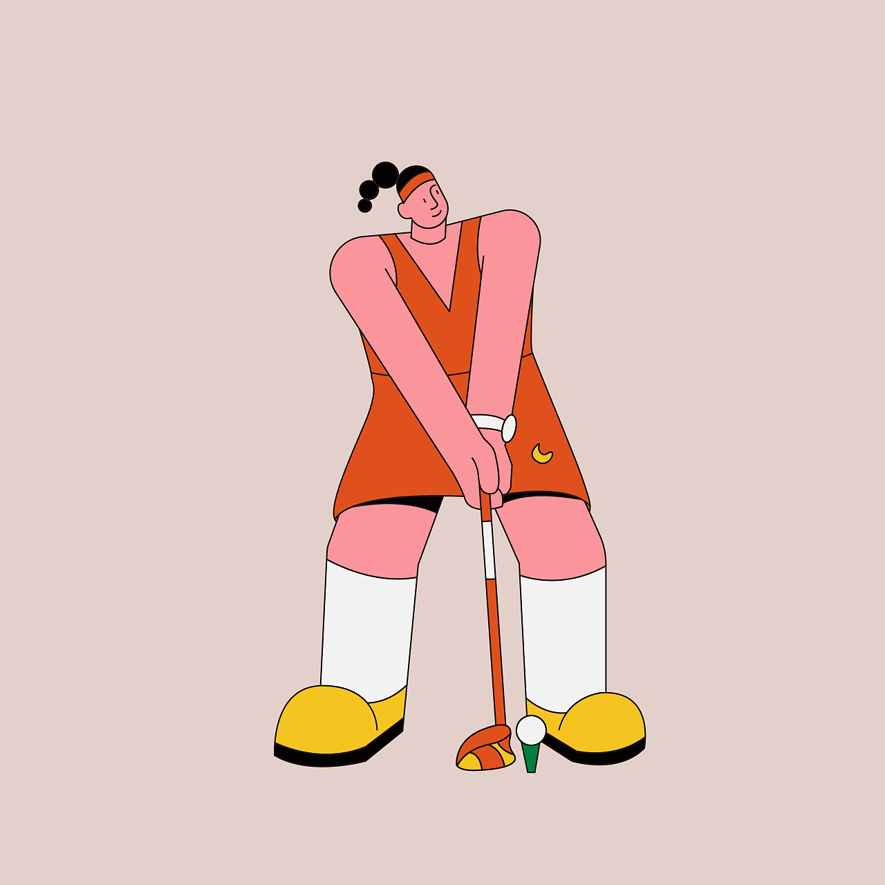 扁平/描边人物-运动员系列|插画|创作习作|大欢huhu_a - 原创作品