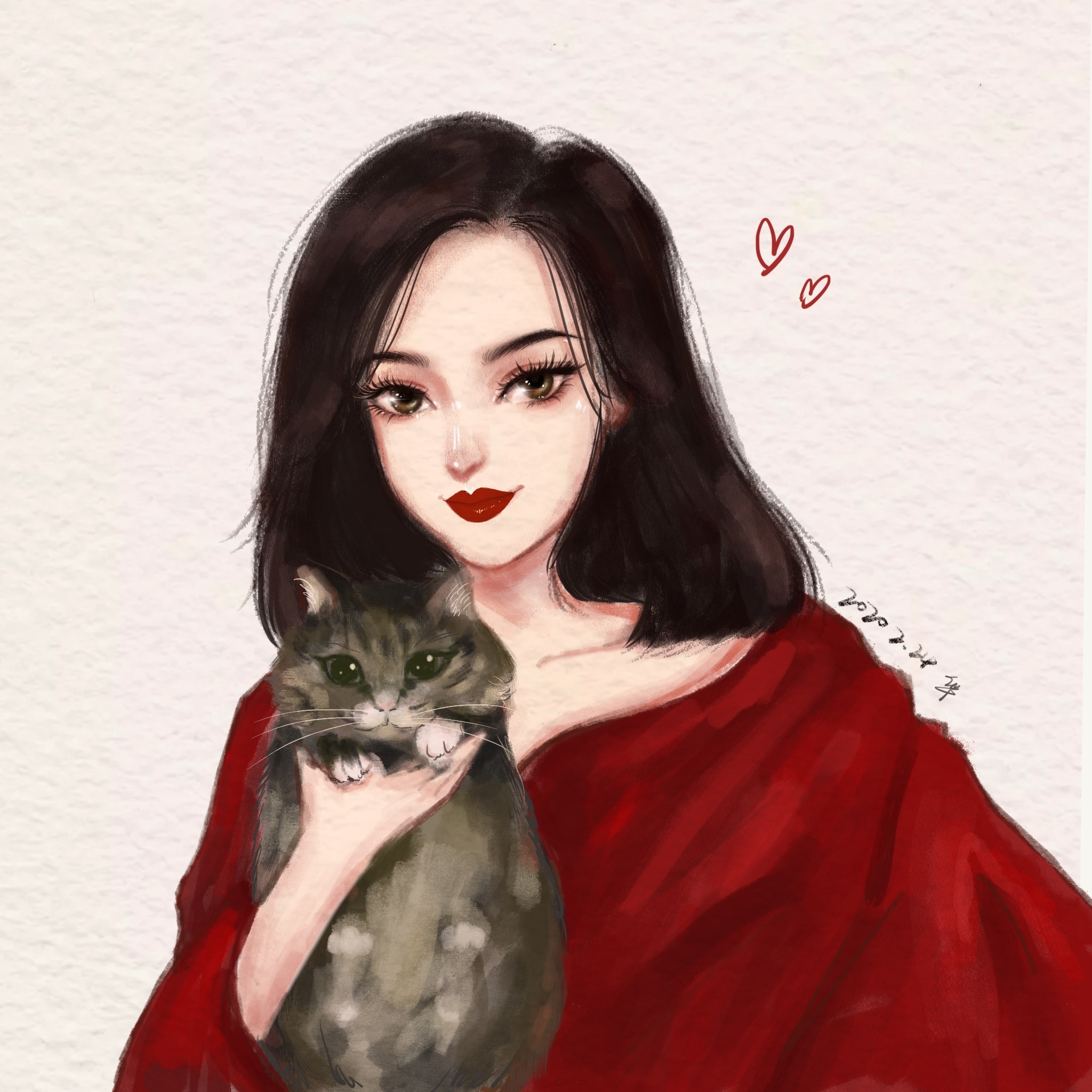 人像|插画|插画习作|风吹来的少女华 - 原创作品 - 站酷 (zcool)