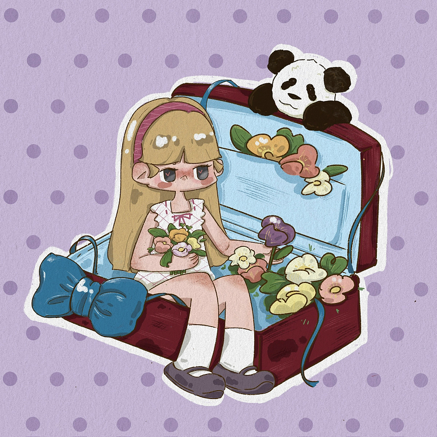 乐观与忧伤-复古速涂插画