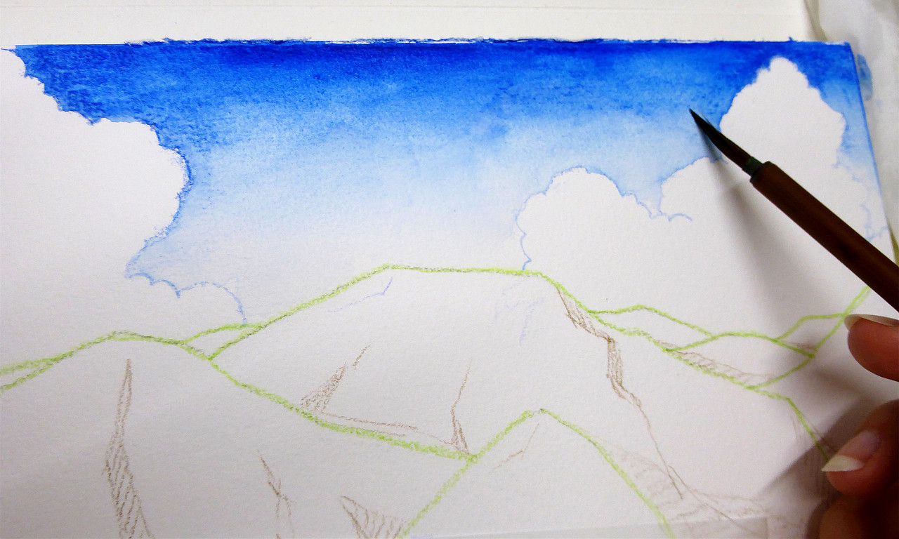 原创作品纯艺术绘画榊雪兔不透明水彩 |《魔女宅急便》场景197风景