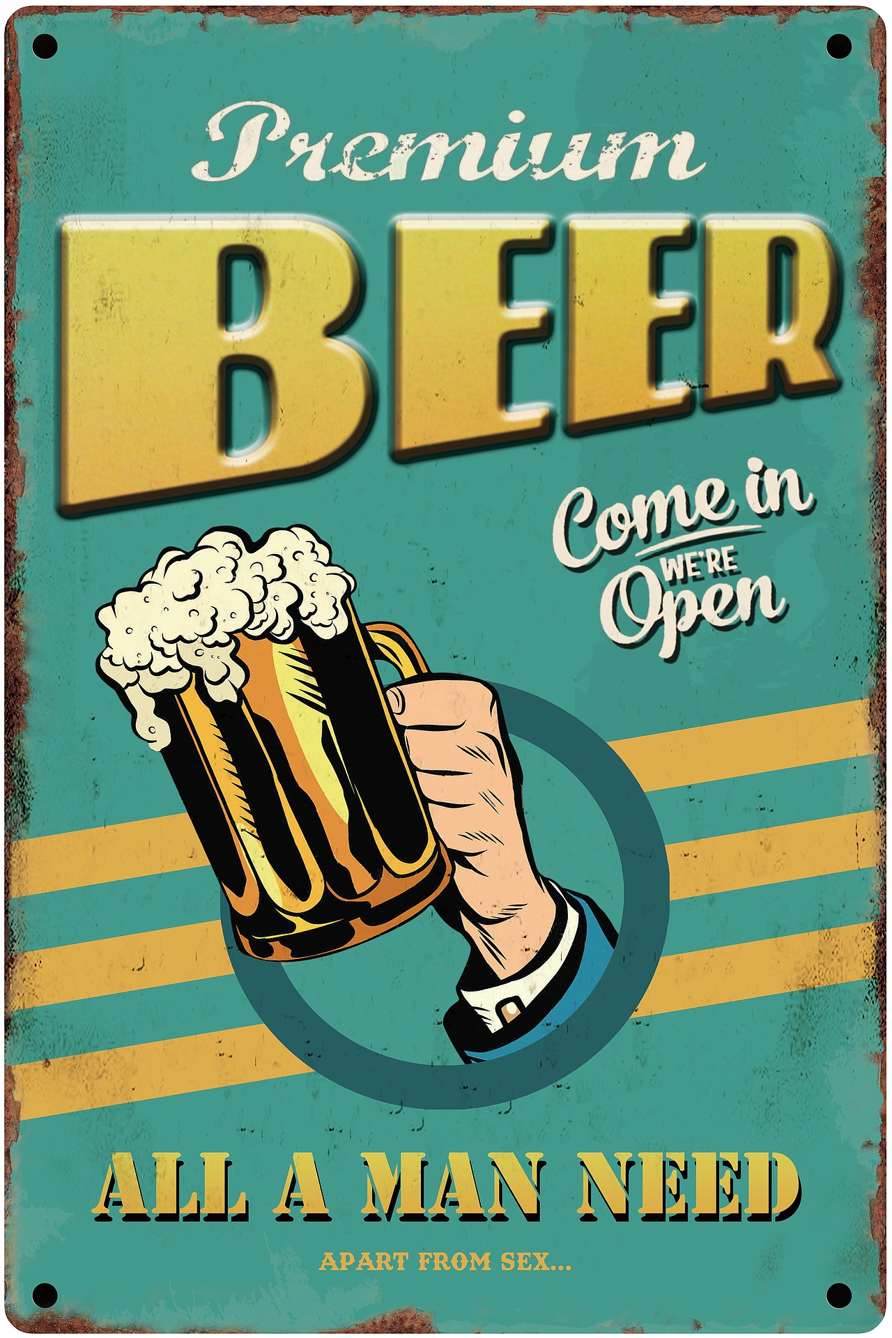 欧美复古做旧铁牌壁饰