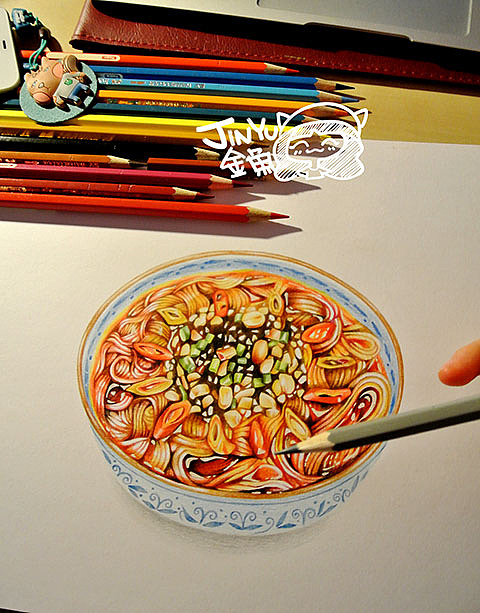 手绘美食之酸辣粉