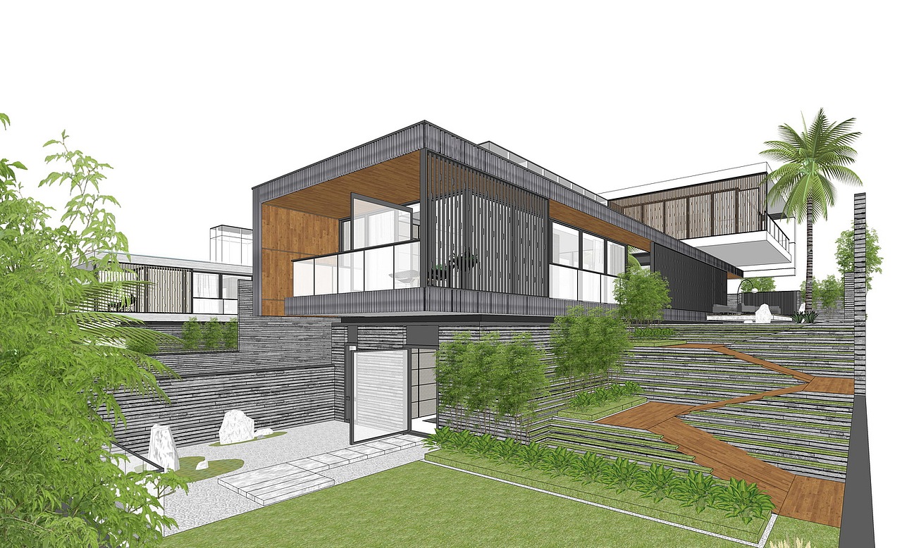 现代别墅su模型下载|空间|建筑设计|素模网_原创作品-站酷zcool