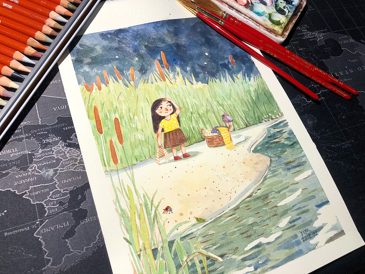 【半临半创】水彩插画